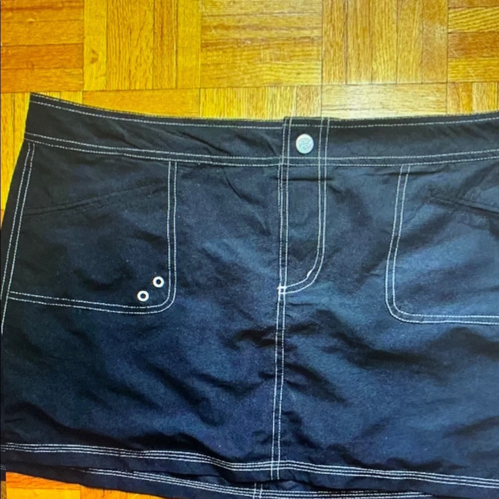 Black Denim Mini Skirt